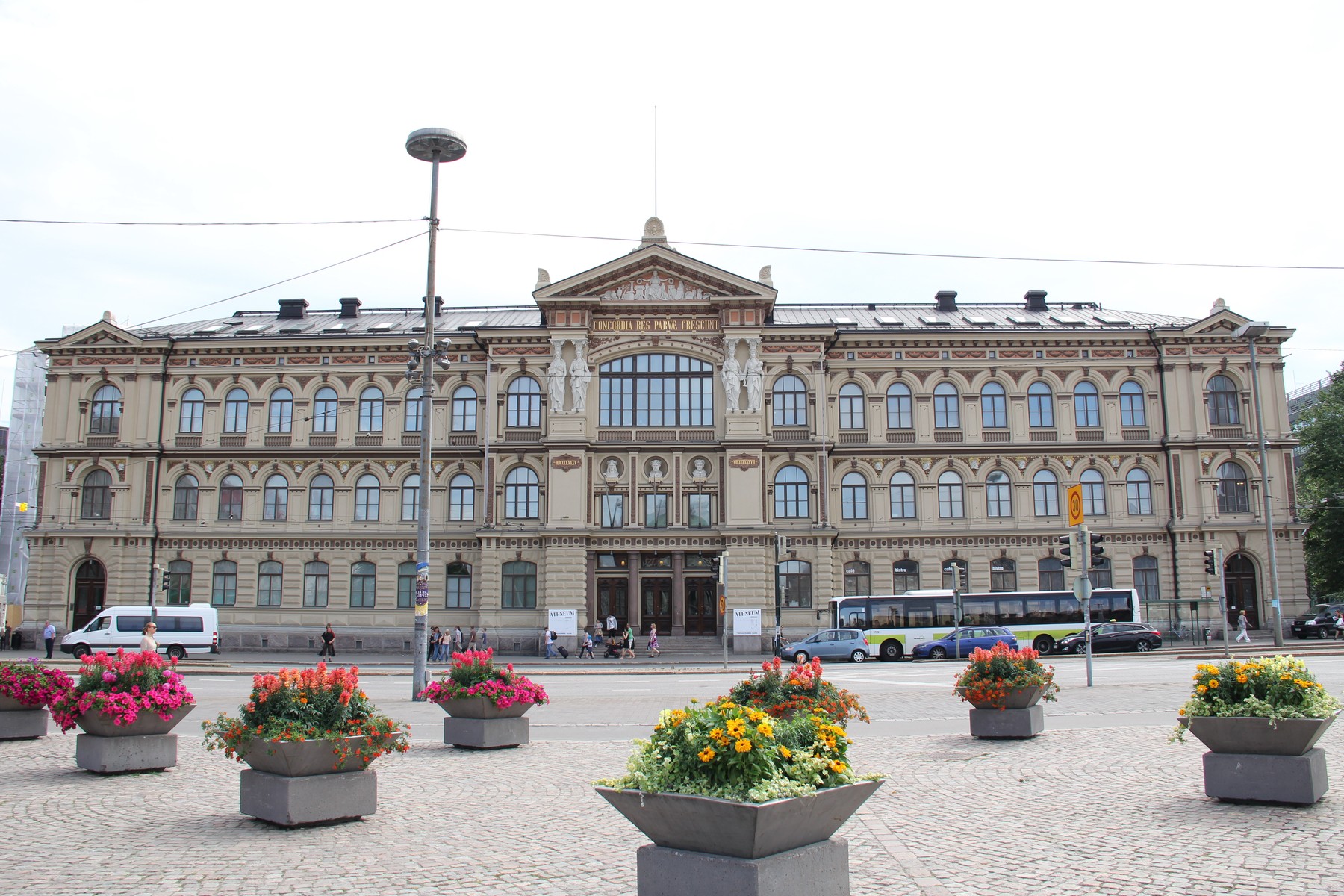 Ateneum art museum façade with arched windows and sculpted decoration.
