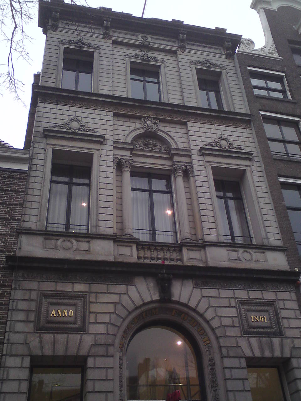 Foam photography museum entrance and historic façade on Keizersgracht