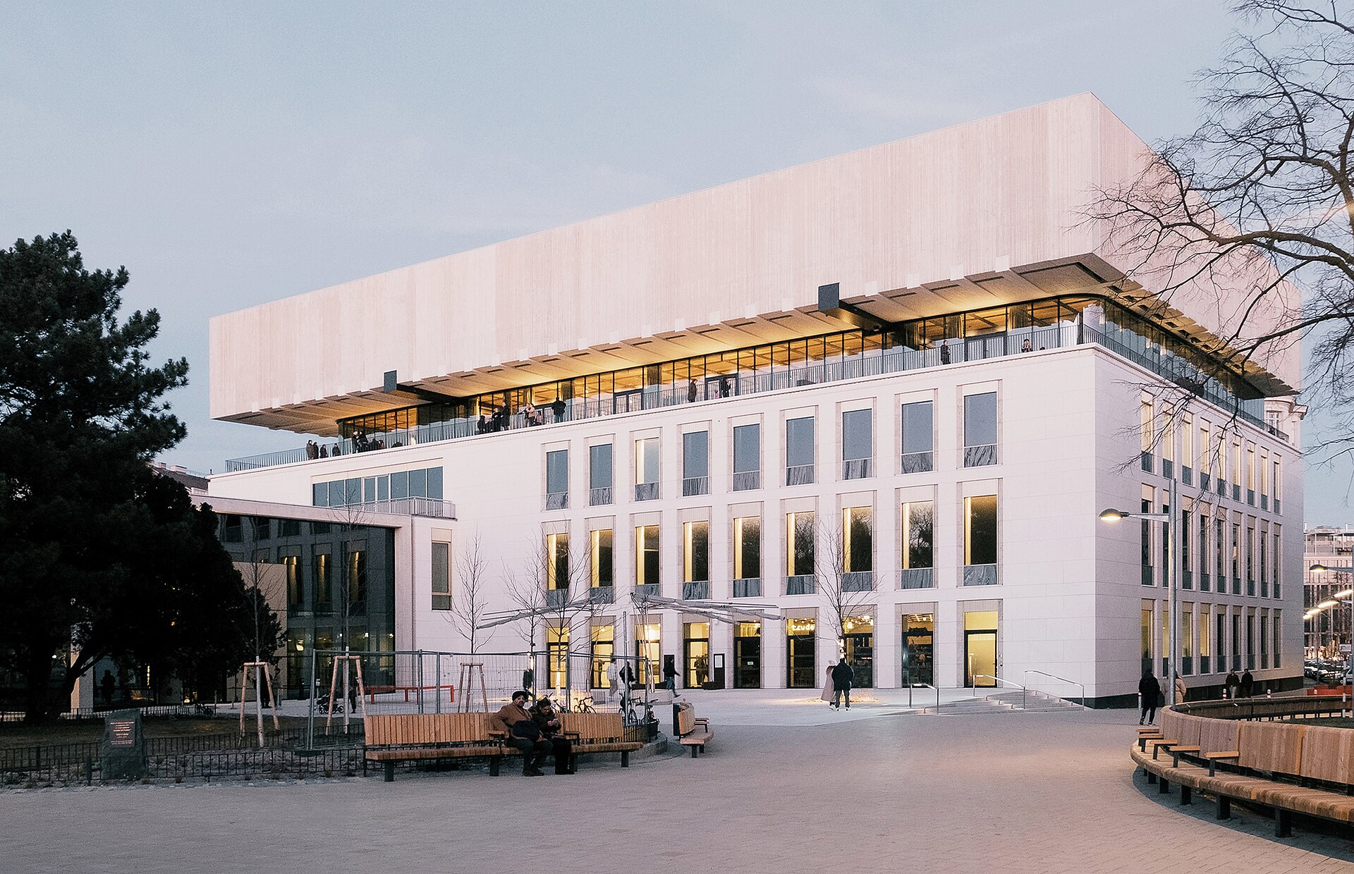 Wien Museum's historic building and contemporary upper extension at Karlsplatz